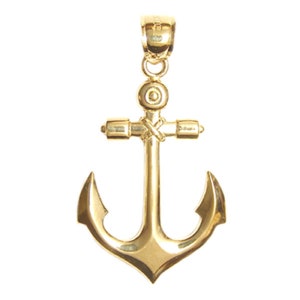 New 14k Gold Anchor Pendant