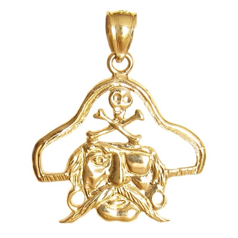 Gold Pirate Pendant - Etsy Gold Pirate Pendant - Etsy