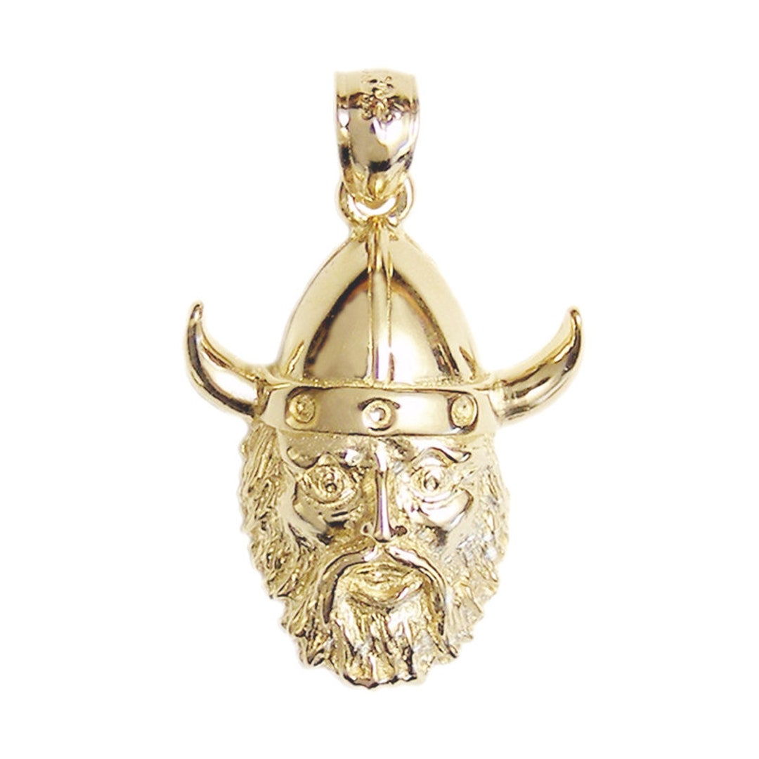 New 14k Gold Viking Warrior Pendant Etsy
