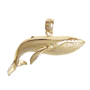 New 14k Gold Whale Pendant