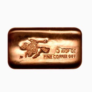 SilverTowne Pony Copper Bar: 5 oz .999 Fine Copper Bullion