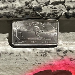 Lingote de titanio puro tipo canguro de 1 ONZA TROY/OZ .999/Lingote de titanio fino tipo canguro de 31 g/Lingote de titanio de 1 oz/Coleccionable