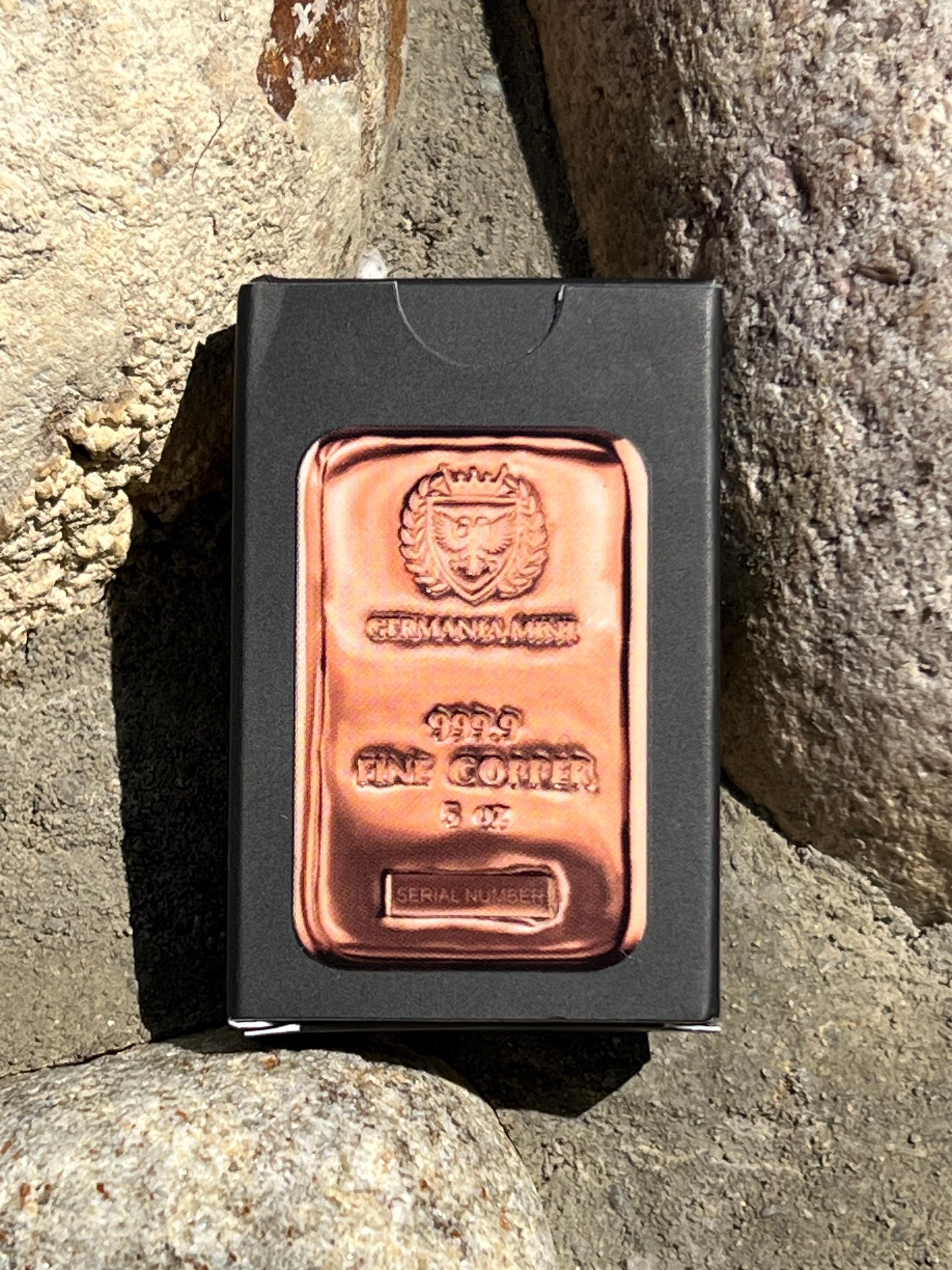 5オンス ゲルマニアミント銅バー – .9999 ファイン地金 – 鋳造