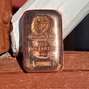 5oz Germania Mint Copper Bar – .9999 Fine Bullion – Cast Finish Ingot – Collector’s Copper Bar – Sealed & Premium Quality