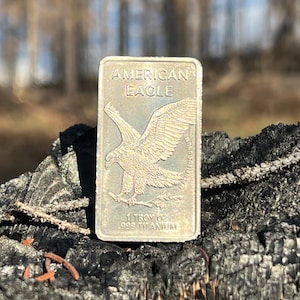 Barra de lingote American Walking Liberty Eagle 2022 de titanio puro de 1 onza troy 0.999
