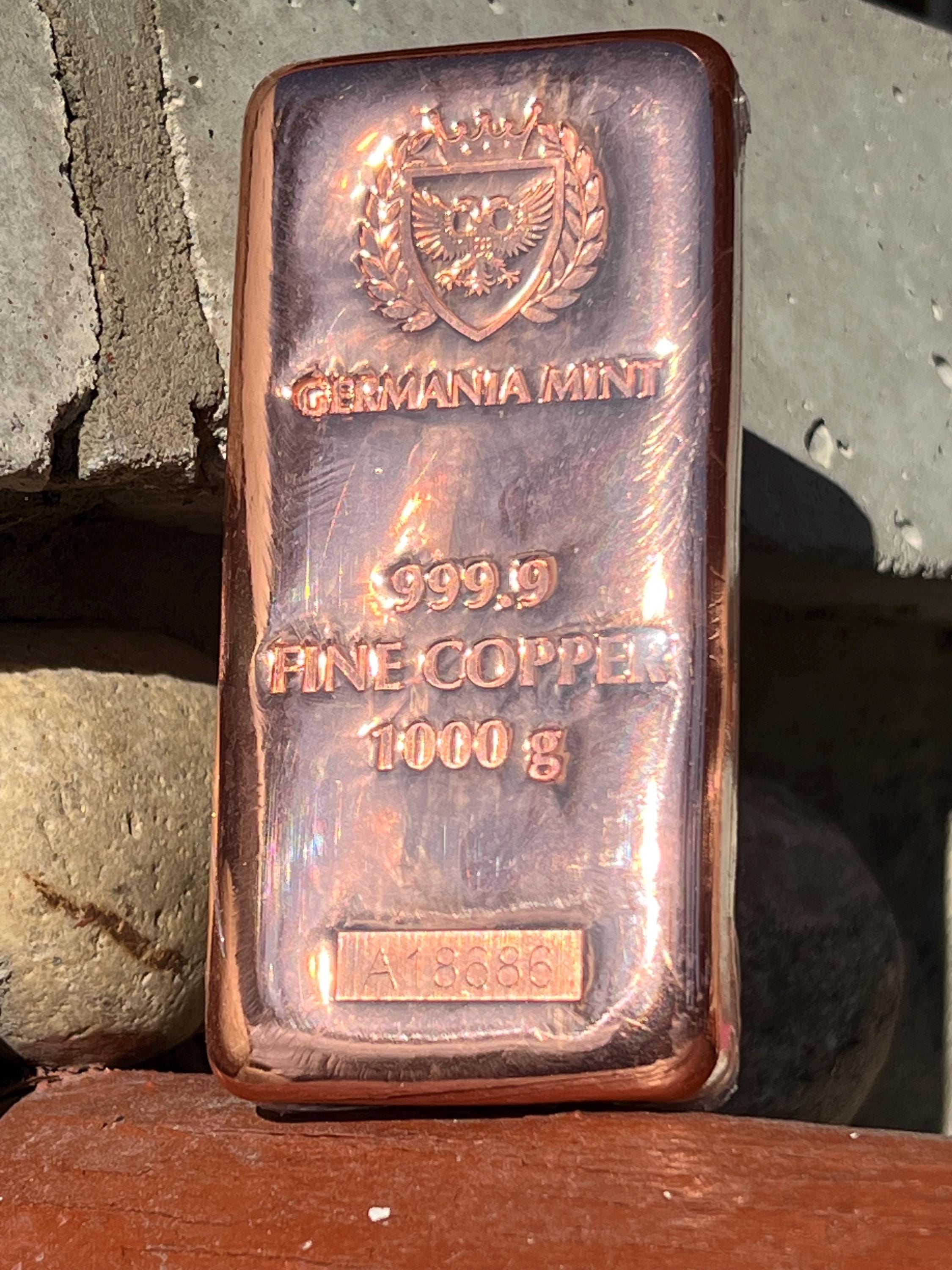 1kg Germania Mint Copper Bar – .9999 Fine Copper Bullion – Cast