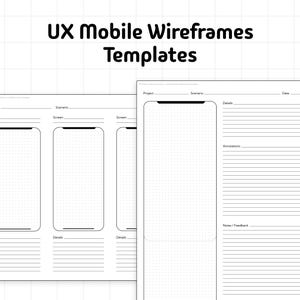 Modèle filaire mobile UX | Téléchargement imprimable au format PDF A4