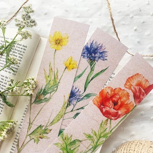 3er Set Blumen-Lesezeichen, Geschenk für Buchliebhaber, Vintage-Lesezeichen, Botanisches Lesezeichen, Papier-Lesezeichen, Leser-Lesezeichen, Buchzubehör