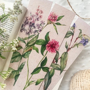 Set di 3 segnalibri a forma di fiore, regalo per gli amanti dei libri, segnalibro vintage, segnalibro botanico, segnalibro di carta, segnalibro di lettura, accessori per libri