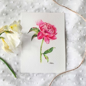 Flower Postcard Set, Card Set, Peony Card Bundle, Postcard Pack, Watercolor Flowers, Gift For Flower Lover, Peony Postcard Set image 3