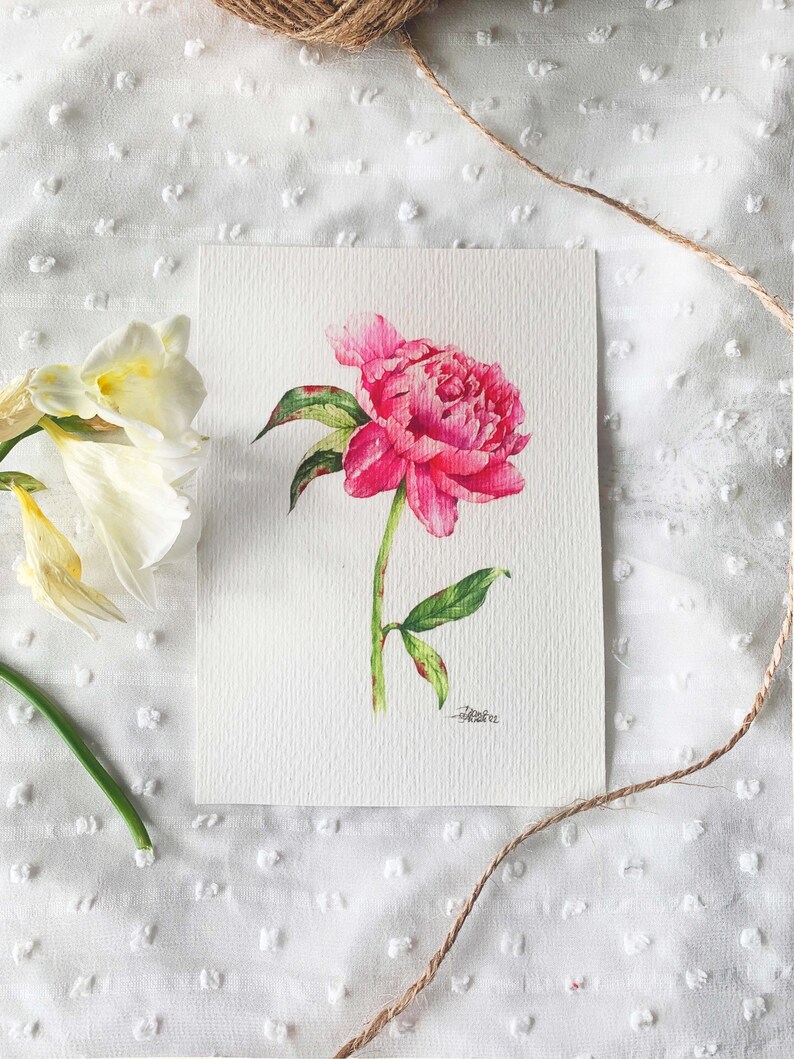 Flower Postcard Set, Card Set, Peony Card Bundle, Postcard Pack, Watercolor Flowers, Gift For Flower Lover, Peony Postcard Set image 3