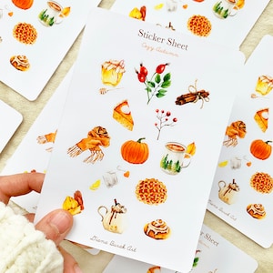 Gemütlicher Herbst StickerBogen, Pilz Sticker, Journaling Sticker, Herbst Planer Sticker, Herbst StickerBogen, Scrapbooking, Bullet Journal