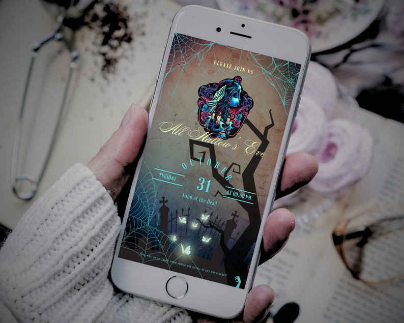 Corpse Bride Digital Invitation Template, 7x5 Printable Card Template ...