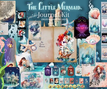 Snow White Journal Kit, digital download, printable 8.5" x 11" PNG journaling and ephemera pages