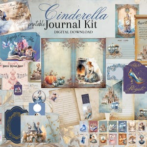 Snow White Journal Kit, digital download, printable 8.5" x 11" PNG journaling and ephemera pages