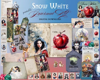 Kit de diario basura de Blancanieves: Páginas imprimibles de efímeras (descarga digital)