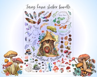 Transparent Fairy Home Sticker Bundle, Woodland Dwelling Bundle ideal for Scrapbook Layouts | Junk Journals | Laptop, all surfaces, etc.