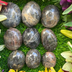Black Moonstone Palm Stone