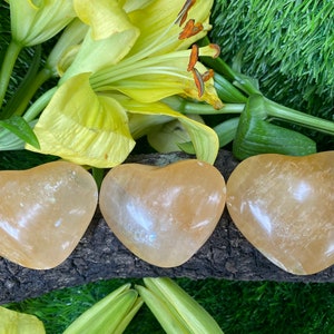 Honey/Golden/Yellow Calcite Hearts