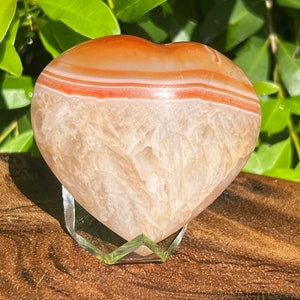 Carnelian Heart with Quartz
