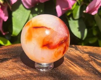 Carnelian Sphere Gorgeous Patterns Deep Orange Coloring Creativity