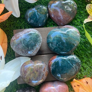Sea/Ocean Jasper Hearts