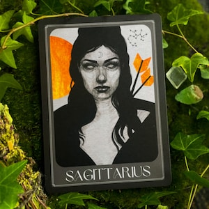 Sagittarius zodiac print, Sagittarius art print, Sagittarius zodiac art, zodiac goddess, star sign print, art print, astrology art print
