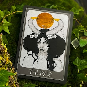 Taurus zodiac print, Taurus art print, Taurus zodiac art, zodiac goddess, star sign print, art print, astrology art print
