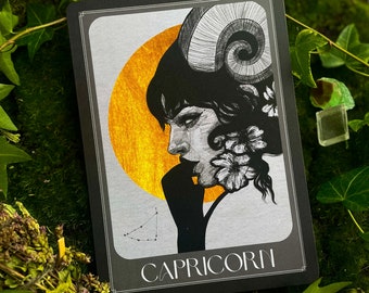 Capricorn zodiac print, Capricorn art print, Capricorn zodiac art, zodiac goddess, star sign print, art print, astrology art print