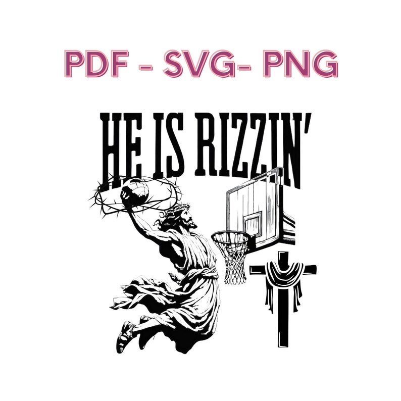 He is Rizzin' SVG, Funny Jesus SVG, Cute Easter Shirt Humor Easter ...