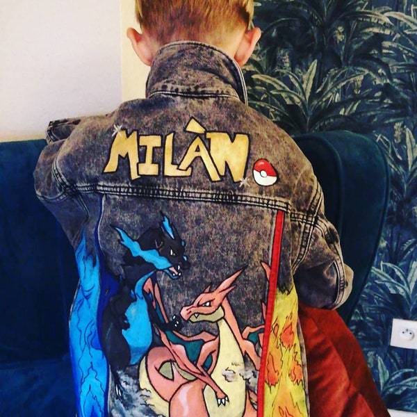 Veste peinte à la main Pokemon