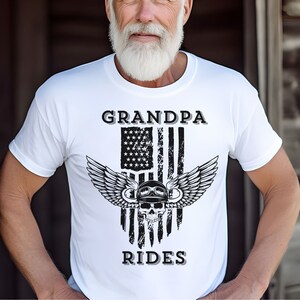Grandpa Rides Motorcycles Shirt, Biker Grandpa Shirt, Motorcycle Grandpa Fathers Day Gift, Grandpa Biker T-Shirt, Funny Grandpa Shirt