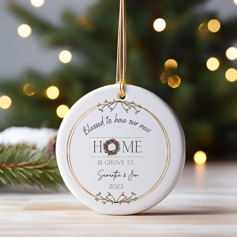 Personalized New Home Ornament, New Home Christmas Ornament, Blessed