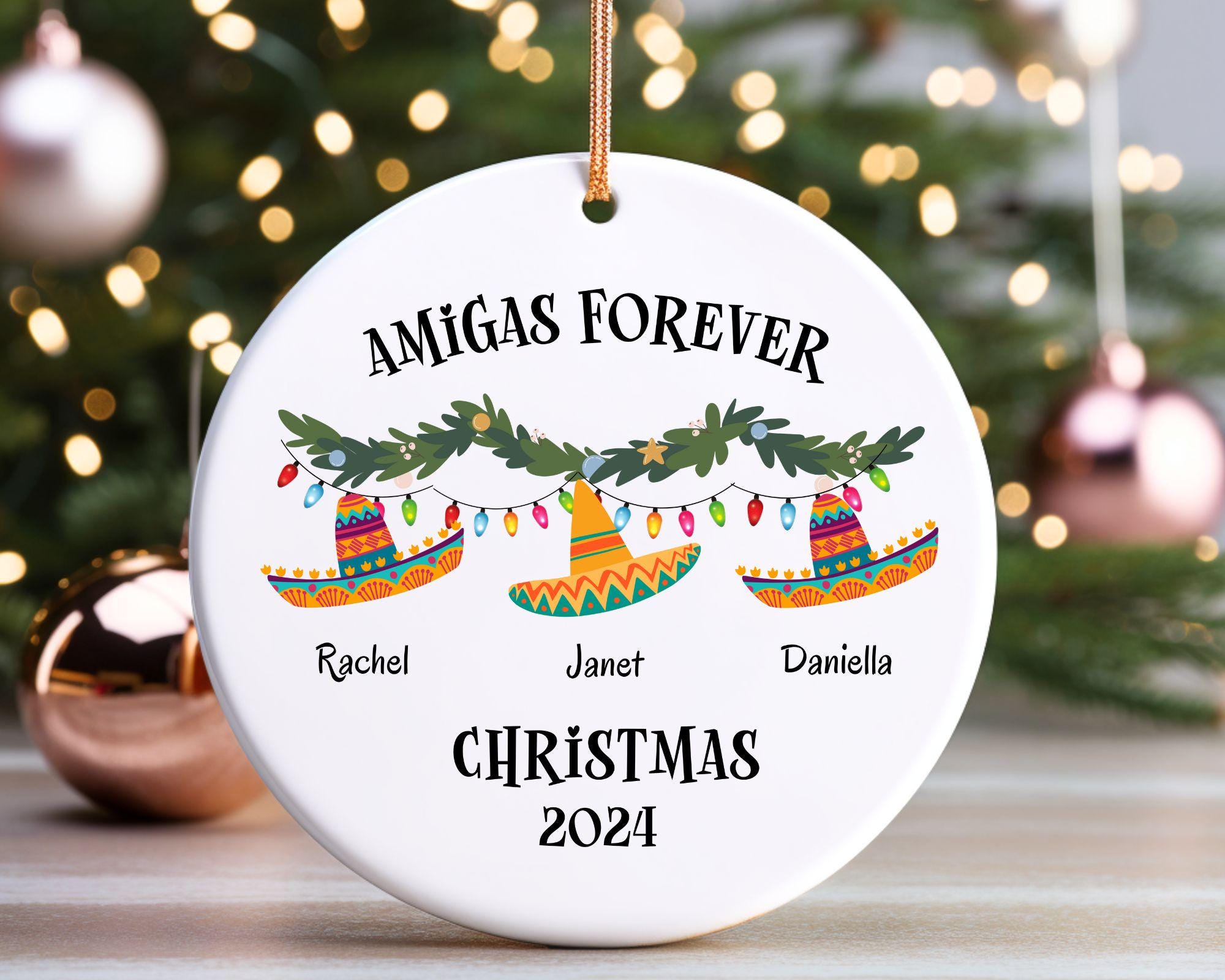 Personalized Besties Ornament, Best Friend Christmas Gift, Custom Best ...