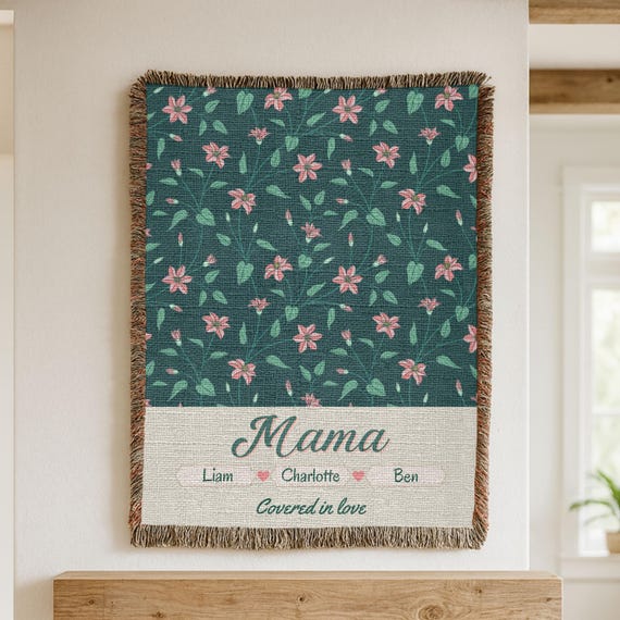 Custom Mom Blanket, Personalized Mom Blanket, Mother's Day Blanket, Gifts for Mom, Personalized Mom Blanket, Custom Quilted Blanket
