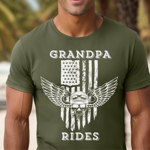 Grandpa Rides Motorcycles Shirt, Biker Grandpa Shirt, Motorcycle Grandpa Fathers Day Gift, Grandpa Biker T-Shirt, Funny Grandpa Shirt