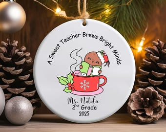 Personalized Teacher Ornament,Christmas Teacher Ornament,Custom Teacher Ornament,Teacher Ornament gifts,Favorite Teacher Gift,Teacher Gifts