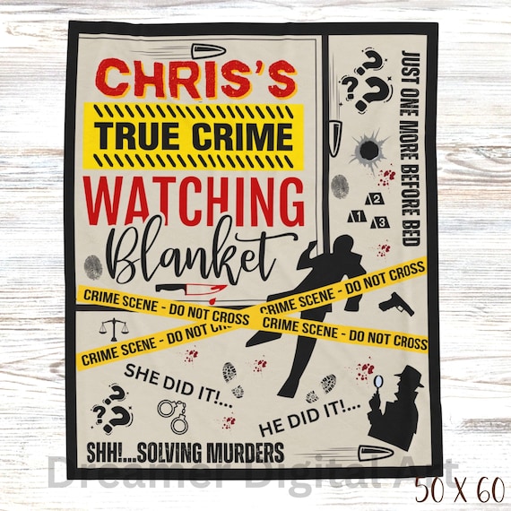 Customized True Crime Blanket, True Crime Lover gift, Funny True Crime Gift throw, Crime Show gift, True Crime Fan, Popcorn movie night