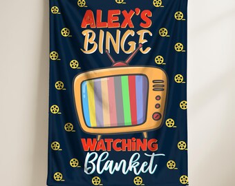 Angepasste Binge Watching Decke, Film Decke Geschenk, Film Verabredung Nacht werfen, Film-Liebhaber Geschenk, Film Thema Decke, Popcorn Filmnacht