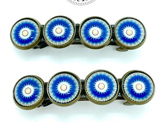 Bright Blue Mandala Hair Barrette Pair| Boho Hair Clips|Set of 2| Gifts for her Mom Sister Aunt Grandma Wife Girlfriend |BohoLoveObsession