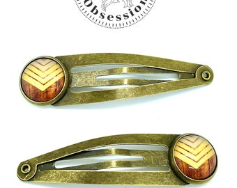 Golden Gelb Chevron Snap Haarspange Paar|Boho Haarspangen| 2er Set | Geschenke für ihre Mutter Schwester Oma Frau Freundin |BohoLoveObsession