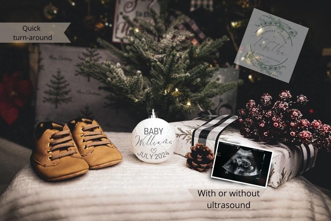 Christmas Digital Pregnancy Announcement for Social Media Baby Etsy UK