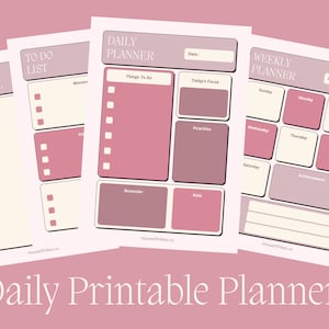 DAILY PRINTABLE PLANNER | Digital Planner | Weekly Planner | Instant Download