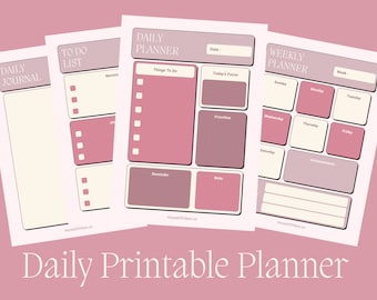 DAILY PRINTABLE PLANNER | Digital Planner | Weekly Planner | Instant Download