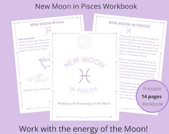 New Moon in Pisces Workbook 2024 | DIGITAL Workbook | DIGITAL PRINTABLE New Moon Journal