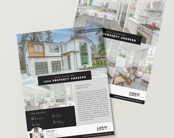 Real Estate Listing Flyer | 2 Page Flyer Template | Realtor Marketing | Edit in Canva