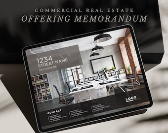 Commercial Real Estate Offering Memorandum Template: Editable Brochure (Canva)