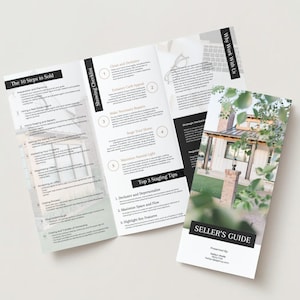 Seller&#39;s Guide Trifold Brochure Template | Real Estate Marketing Template | Trifold Real Estate Brochure | Canva Brochure Template