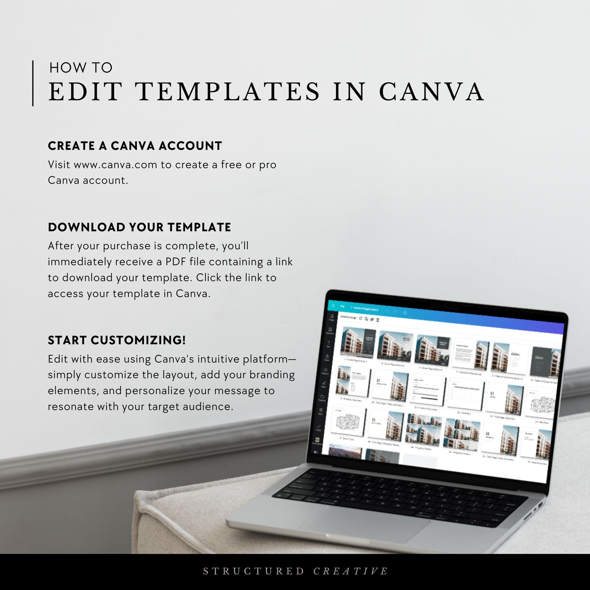 Commercial Real Estate Listing Presentation Template: Canva Brochure - Etsy