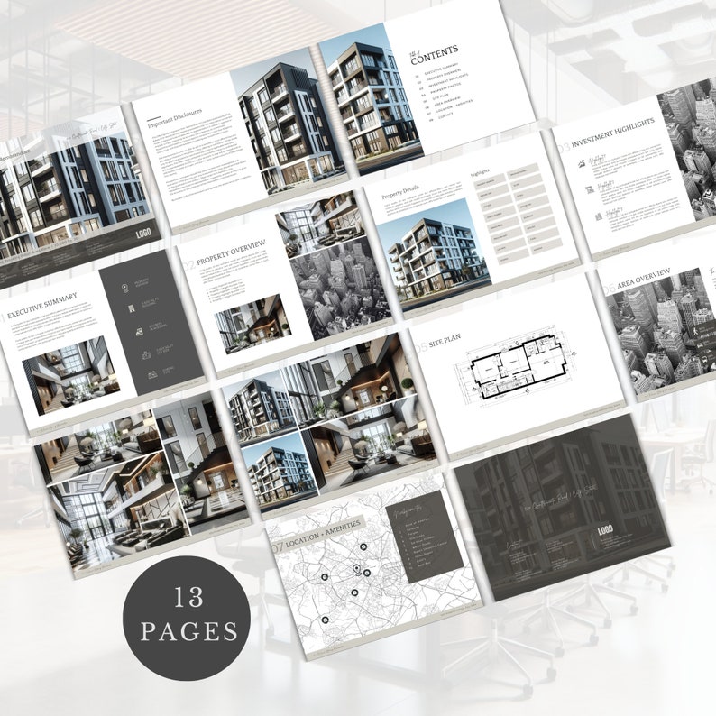 Commercial Real Estate Brochure Template | Canva Editable Package ...